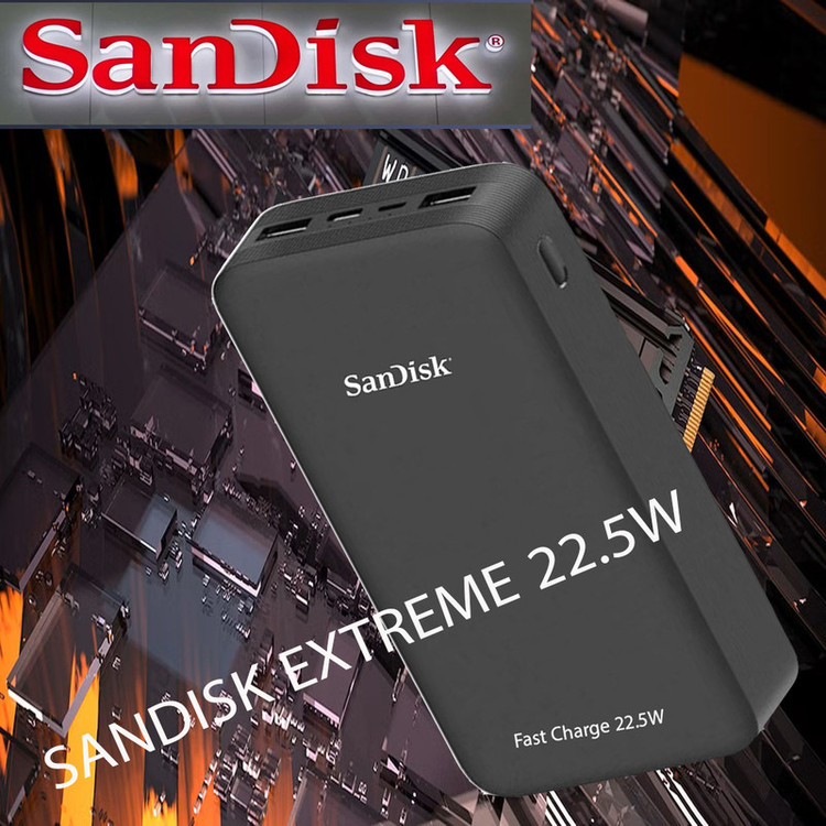 پاوربانک 22.5 وات سن دیسک مدل EXTREME ظرفیت 20000 میلیآمپرساعت