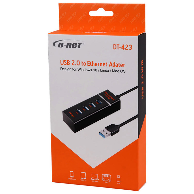 هاب 4 پورت USB 2.0 دی نت مدل DT-423
